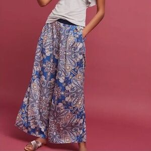 Wide leg paisley pants // By Anthropologie "elevenses" brand